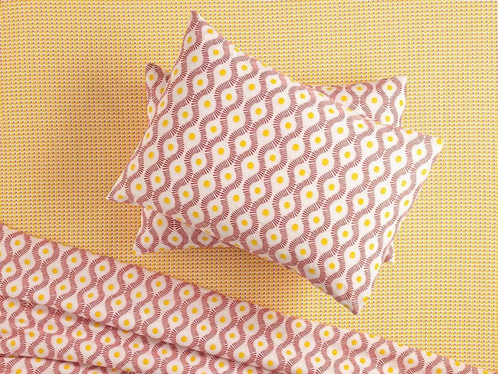 Set 2 fețe de pernă, Sunny Side, bumbac-poliester, 50x70 cm, roz