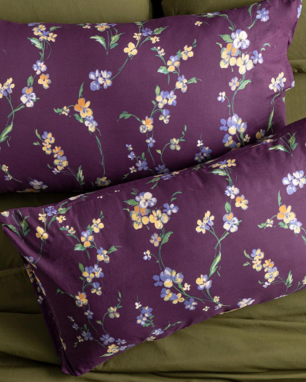 Set 2 fete de perna, Wild Pansies, bumbac, 50x90 cm, mov