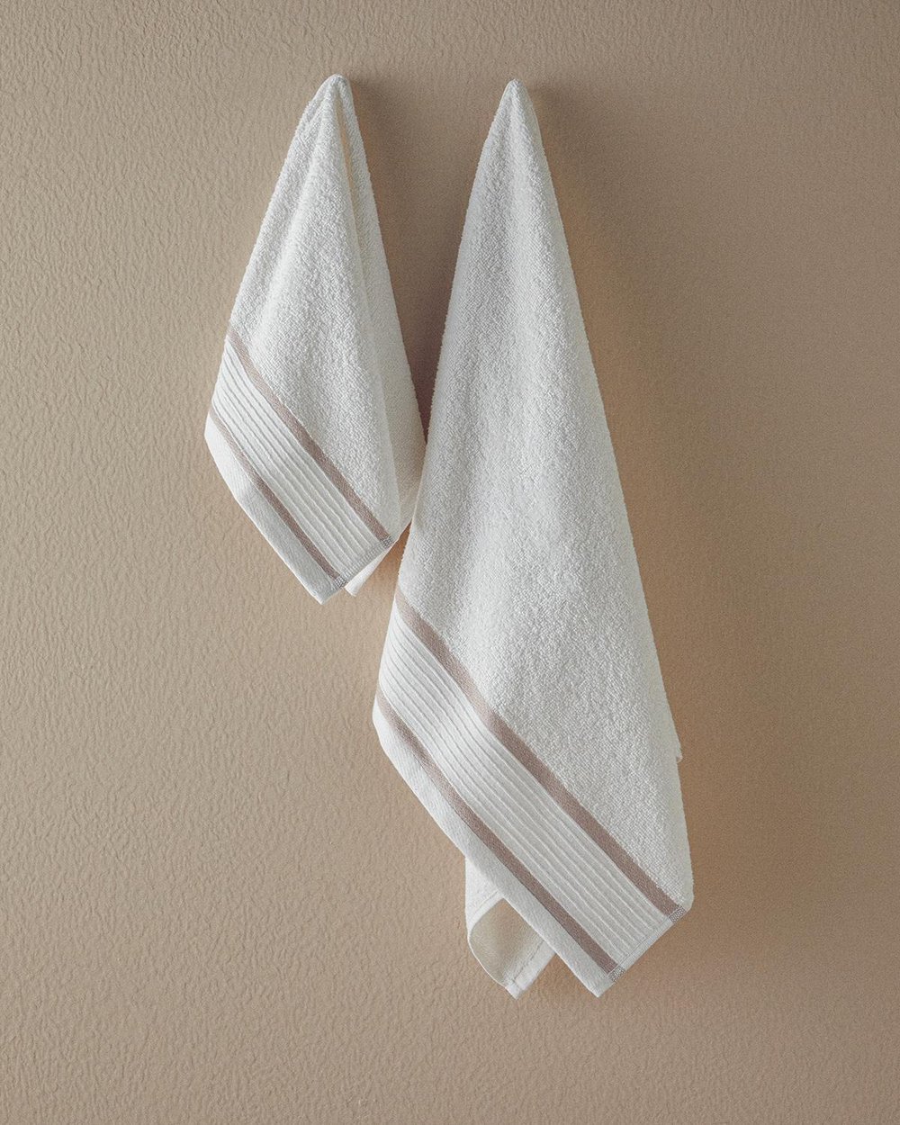 Set 2 prosoape, Moka, bumbac, 50x80+30x45 cm, ecru-bej