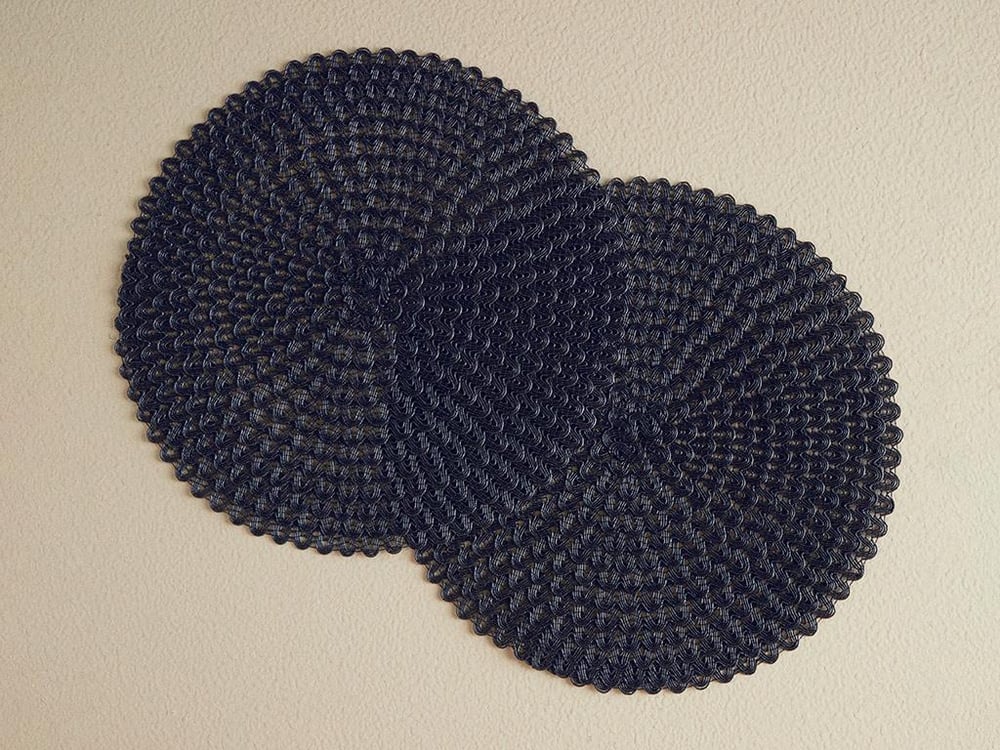 Set 2 suporturi farfurie, Carlotta, polipropilenă, 38 cm, negru