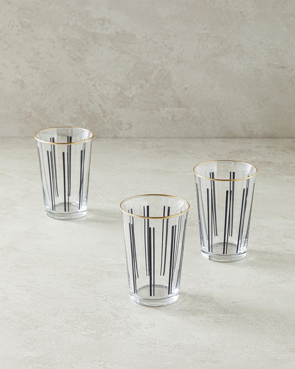 Modern Lines Glass 3 Set Juice Glass 290 ml Black