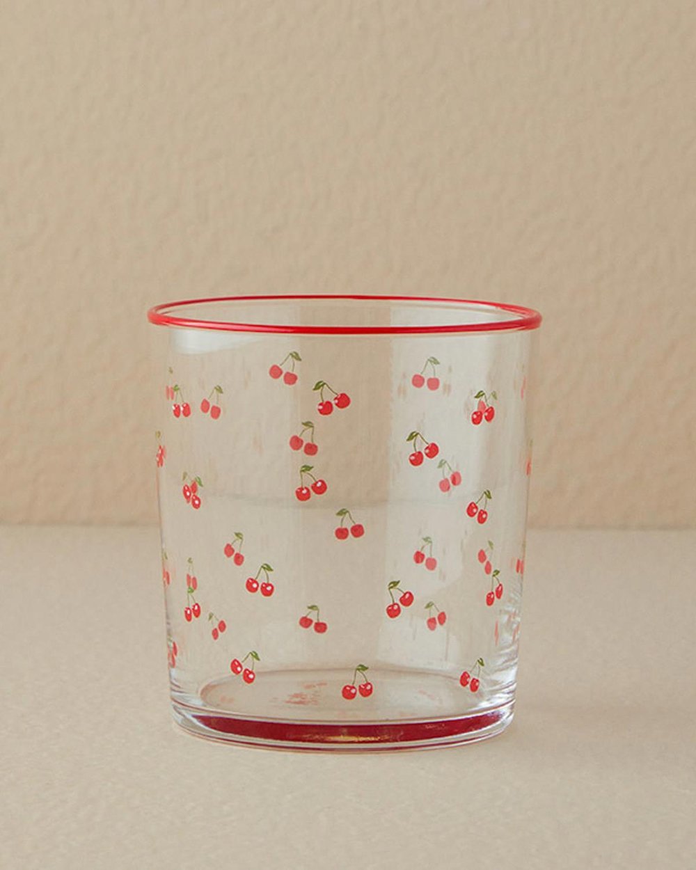 Set 3 Pahare pentru băuturi răcoritoare, Cherry, sticlă, 380 ml, roșu
