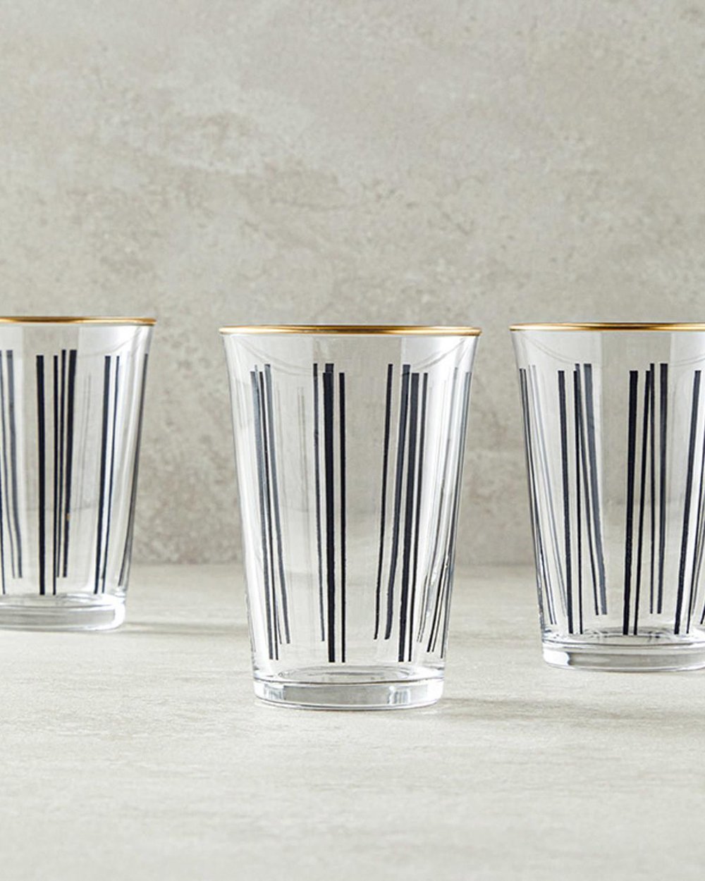 Modern Lines Glass 3 Set Juice Glass 290 ml Black