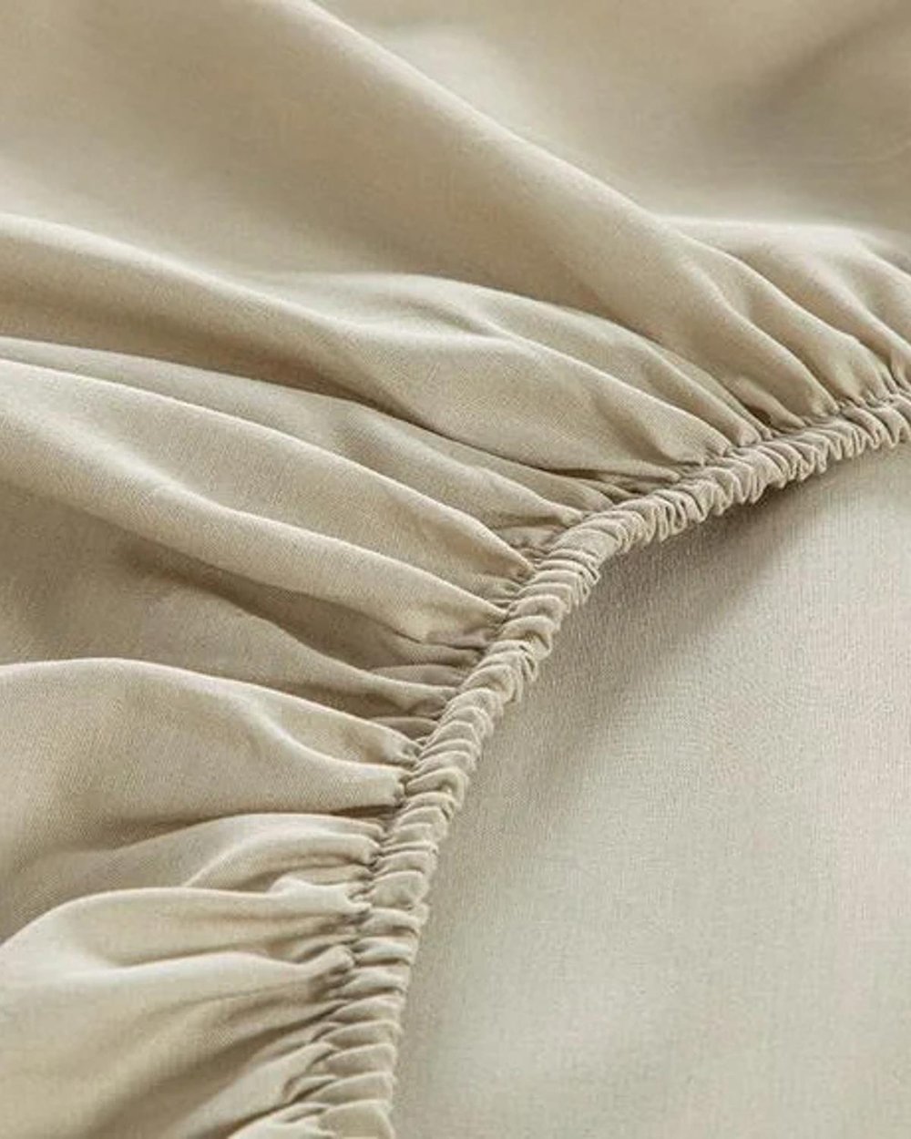 Set cearceaf elastic și față de pernă, pentru o persoană, Novella, bumbac-viscoză, 100x200 cm/ 50x70 cm, bej