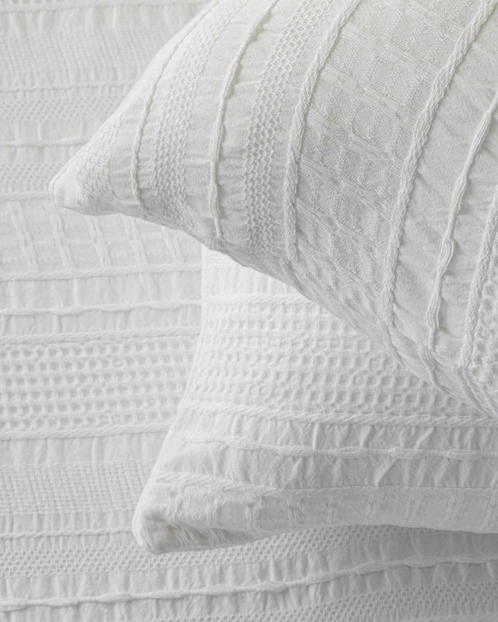 Set cuvertură pat cu fețe de pernă, King size, Levron, bumbac, 220x240 cm, alb