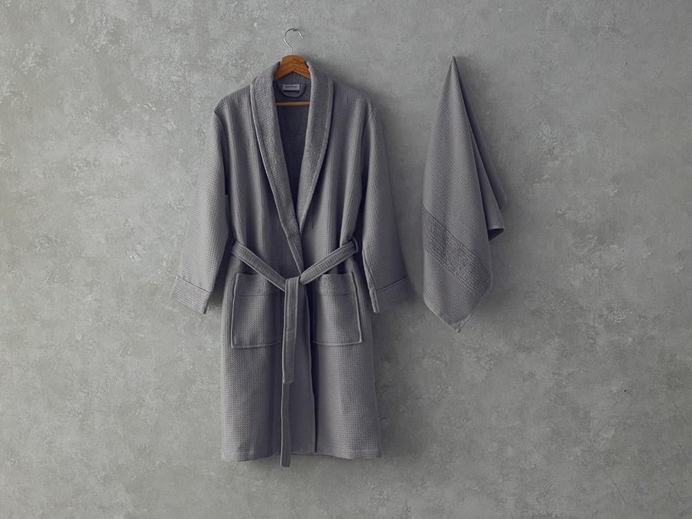 Como Microcotton Bathrobe Set L-XL Gray
