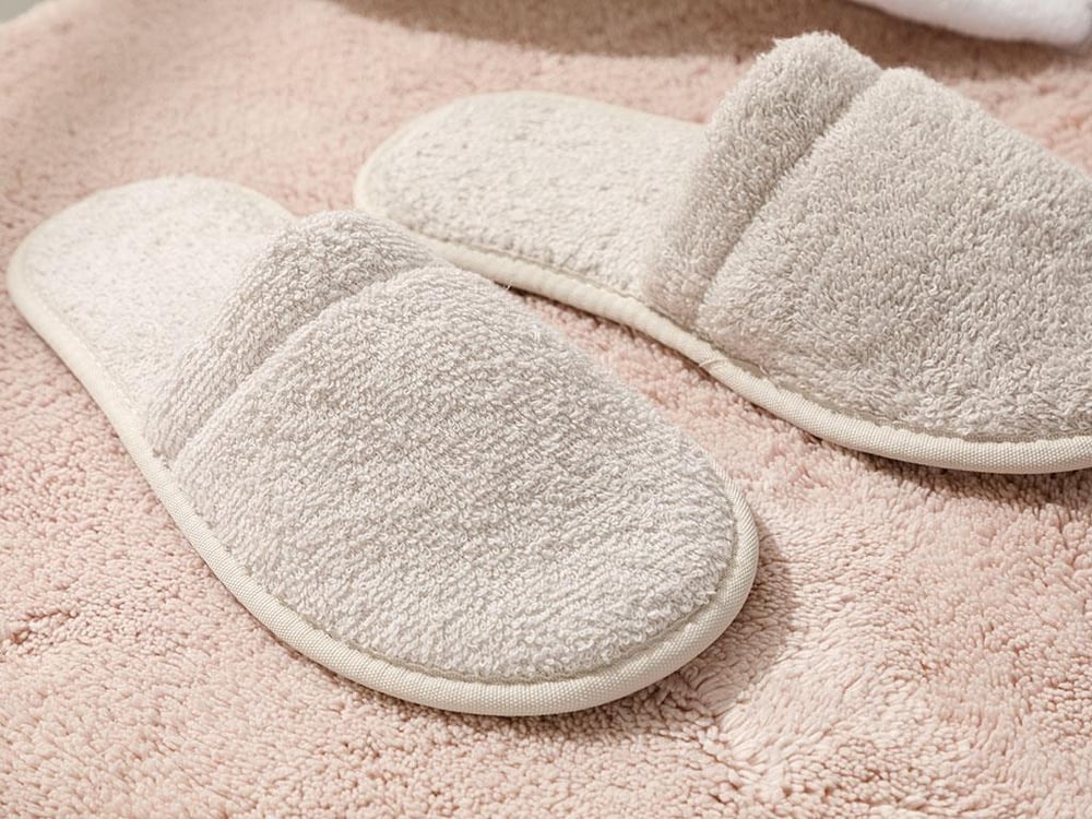 Simple Papuci Spa Damă, Bumbac, 36-40, Alb Închis