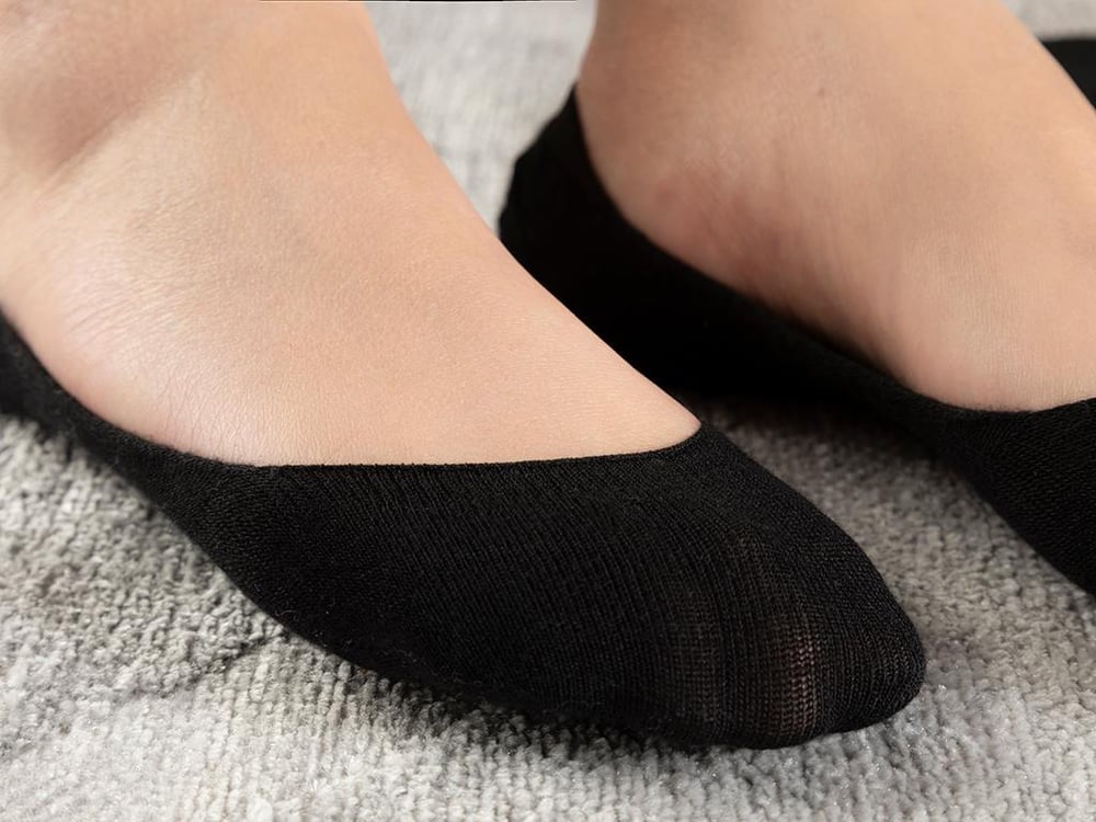 Simplicity Bamboo Women 2 pcs No Show Socks Standard Black