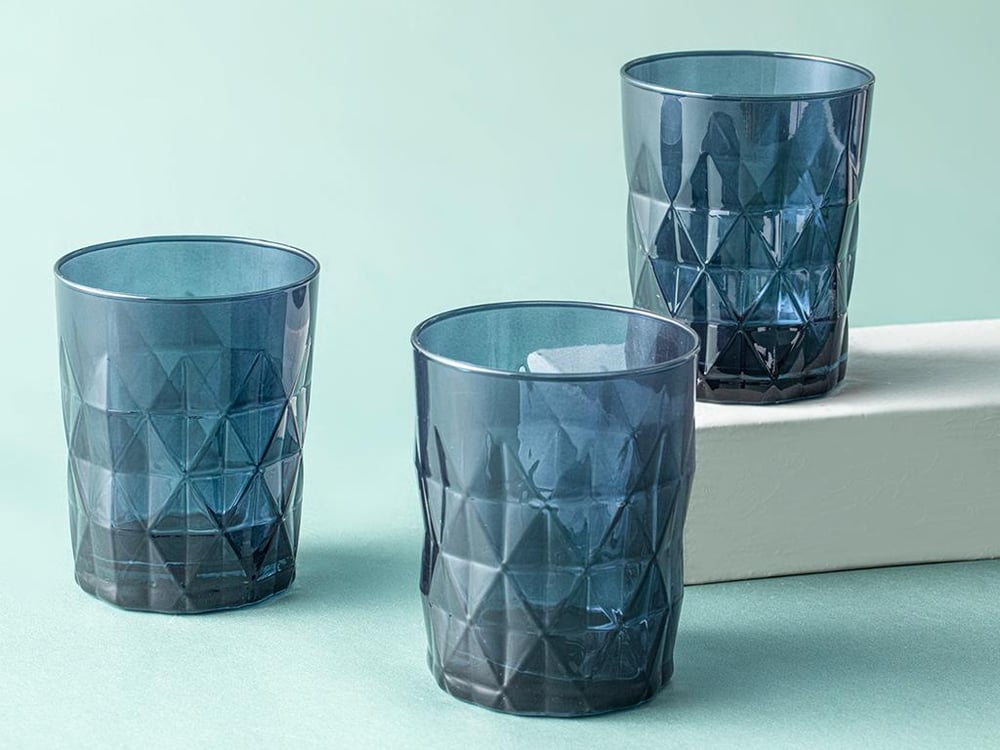 Sofya Glass 3 Set Juice Glass 365 ml Dark Blue