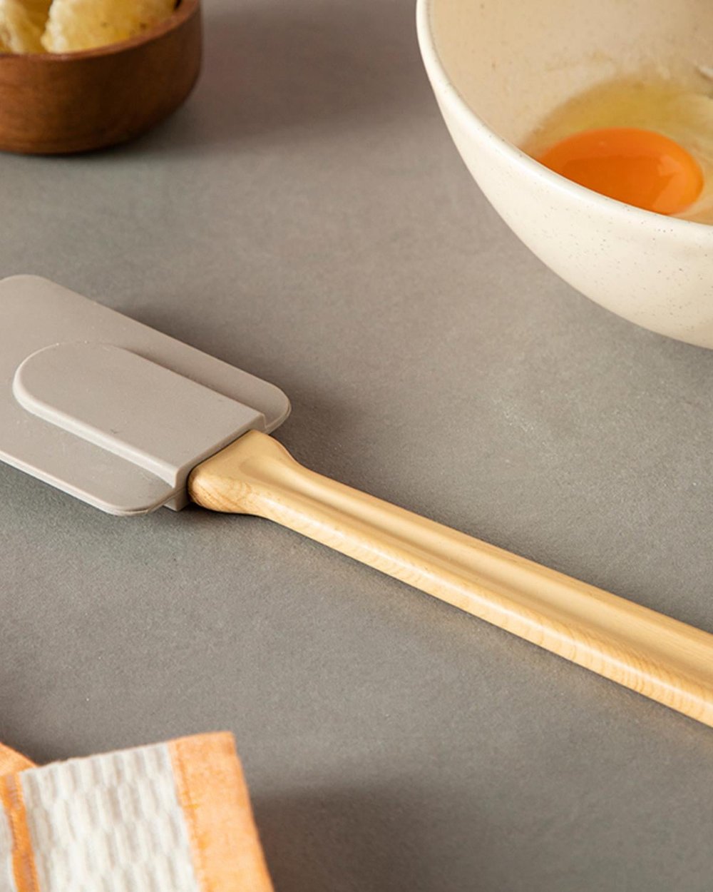 Spatula , Silicon, 25 Cm, Alb-Albastru-Mare - Albastru
