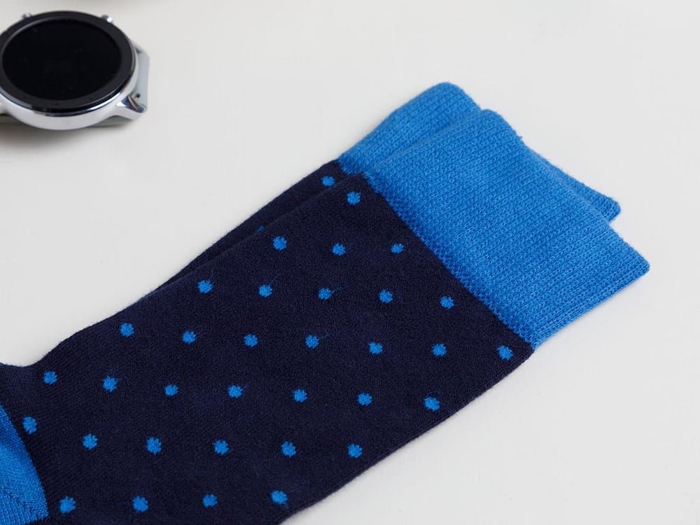 Spots Cotton Mens Socks Standart Dark Blue
