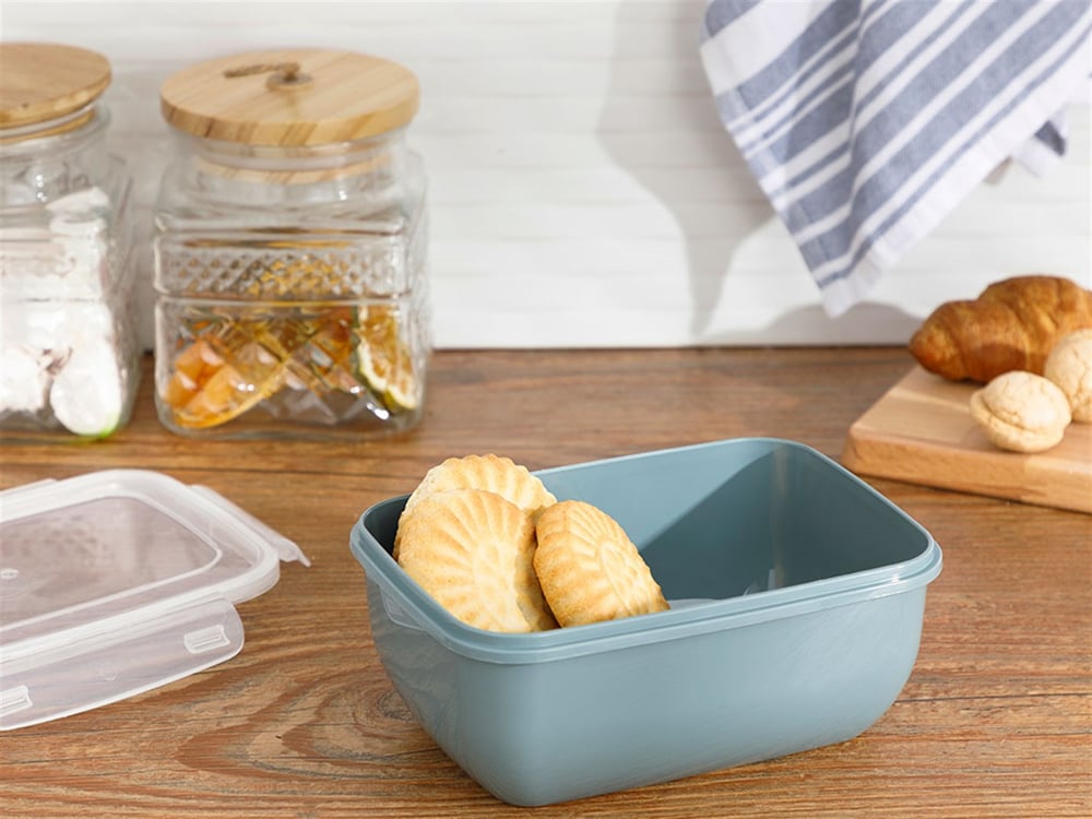 Stella Plastic Rectangular Storage Box 1400 ml Dark Celadon