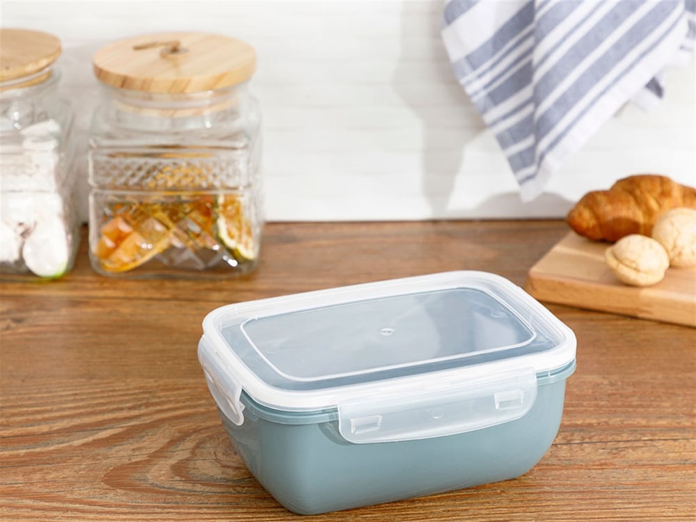 Stella Plastic Rectangular Storage Box 1400 ml Dark Celadon