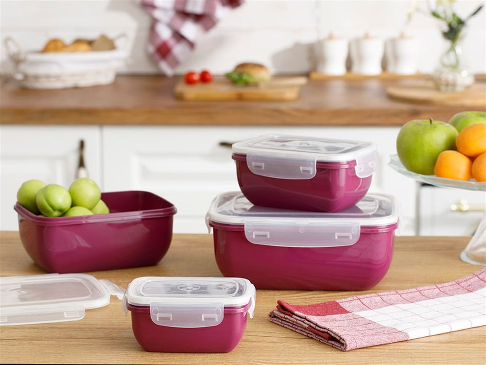 Stella Plastic Rectangular Storage Box 800 ml Purple