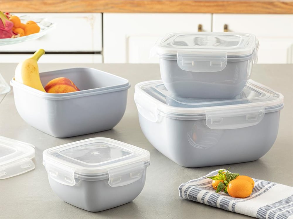 Stella Plastic Square Storage Box 900 ml Gray