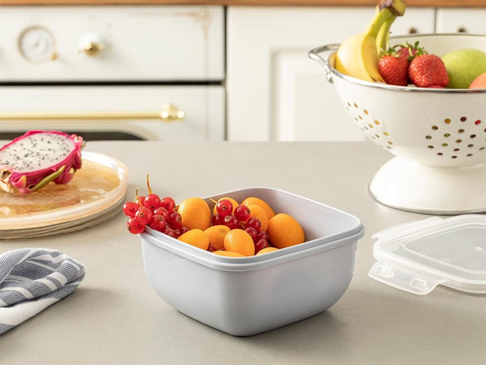 Stella Plastic Square Storage Box 900 ml Gray