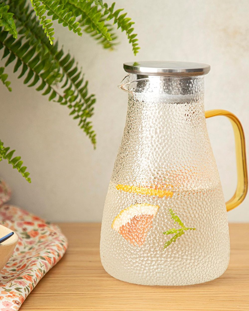 Glow Borosilicate Glass Water Bottle 1800 ml Transparent