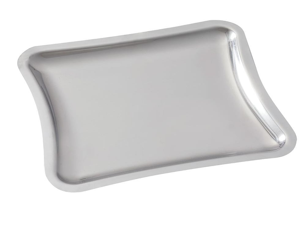Shiny Metal Tray 22x16 cm Silver