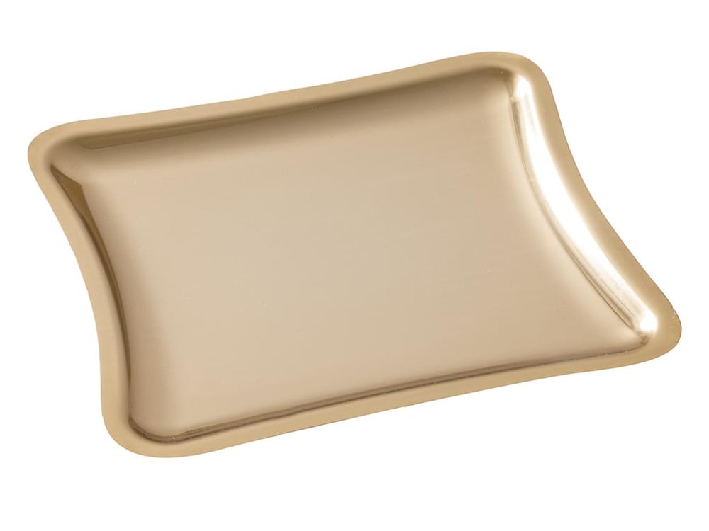 Shiny Metal Tray 22x19 cm Gold