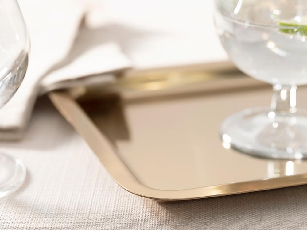 Shiny Metal Tray 32x18 cm Gold