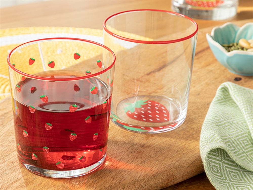 Strawbery Glass 2 pcs Glass 380 ml Pınk