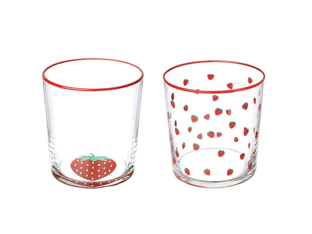Strawbery Glass 2 pcs Glass 380 ml Pınk