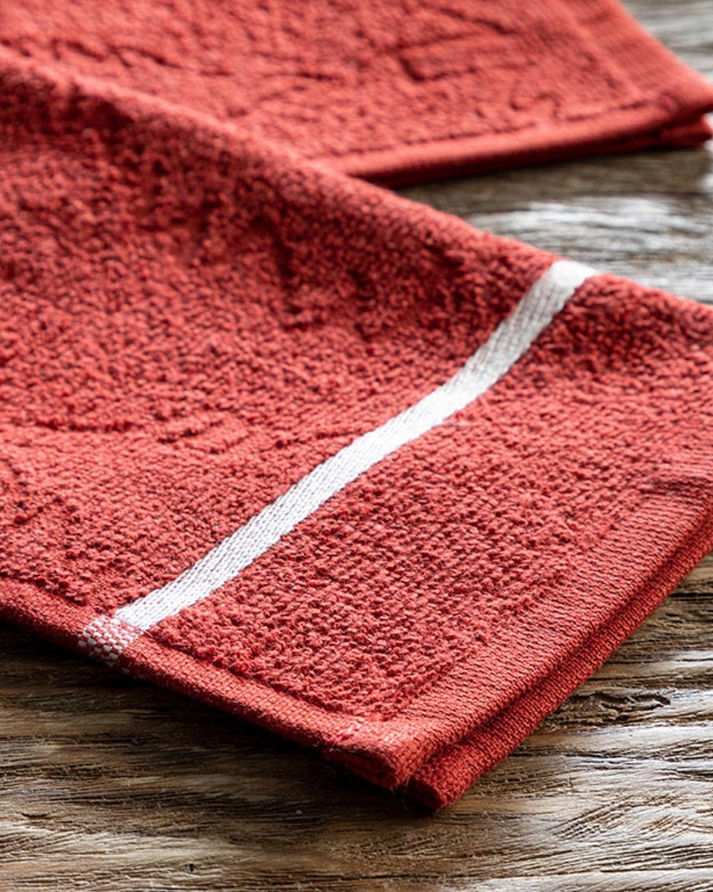 Strip Cotton Drying Cloth 30x50 cm Red