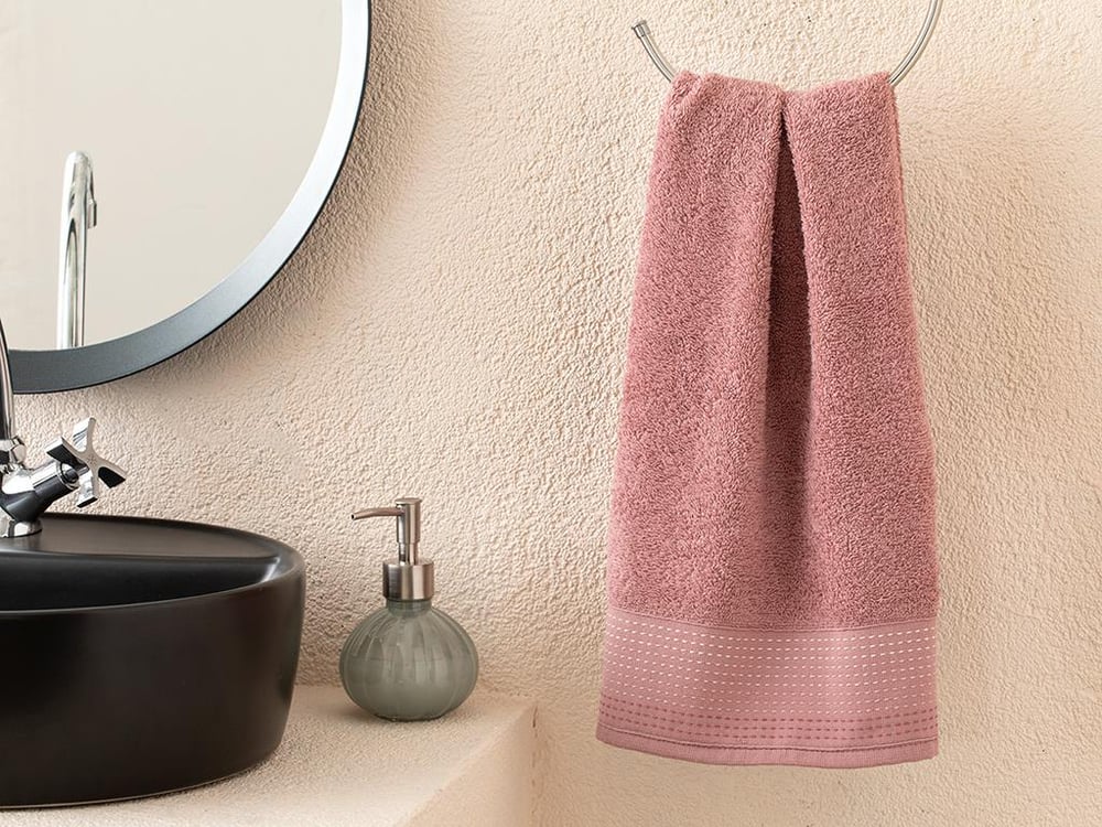 Stripes Striped Face Towel 50x76 cm Rose Color
