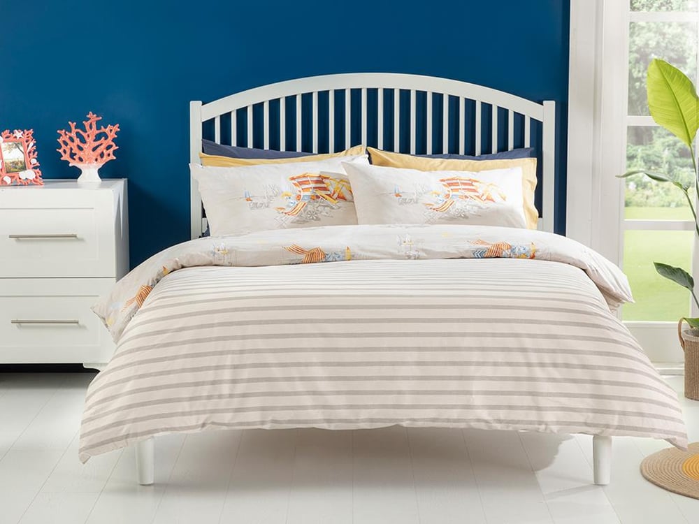 Sunny Beach Cu Bumbac King Size Set Lenjerie De Pat 240x220 cm Bej