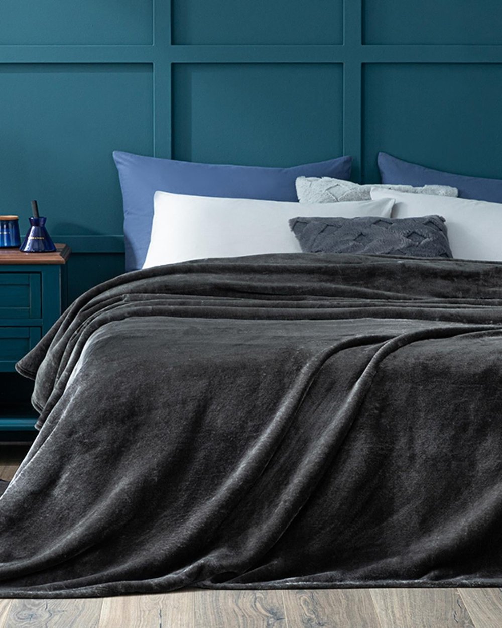 Super Soft Dublu Pătură 200*220 Cm Antracit