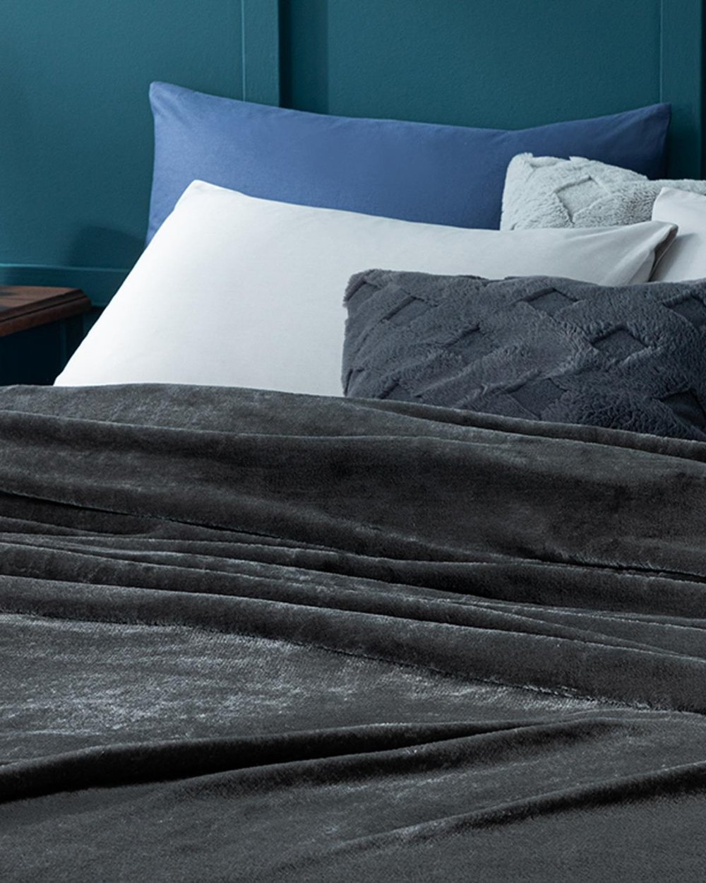 Super Soft Dublu Pătură 200*220 Cm Antracit