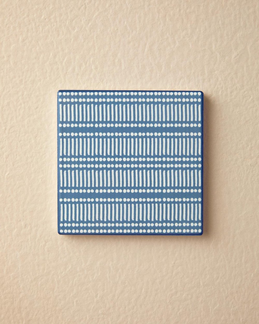 Suport de pahar, Blue Daisy, ceramică, 10,8 cm, bleu
