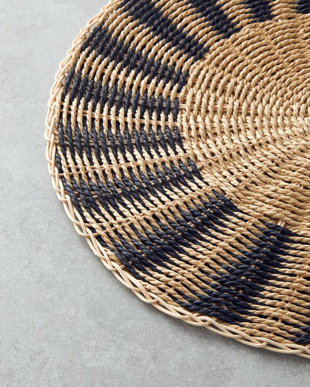 Suport farfurie, Margon, rattan, 38 cm, negru