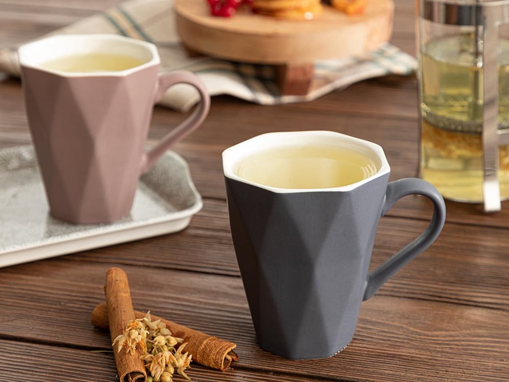 Talia New Bone 2 Set Cup 235 ml Grey - Powder Pink