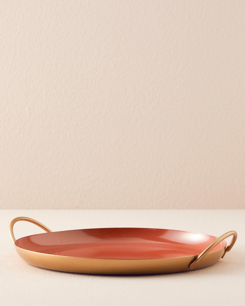 Tavă decorativă, Aloha, metal, 30,5x26,5x5,5 cm, terracotta