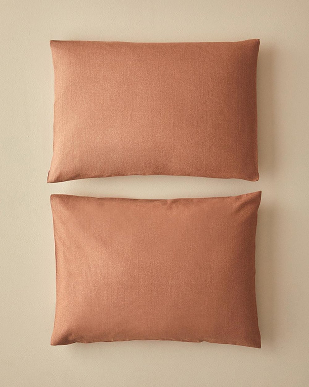 Textured Plain Ușor De Călcat Cu 2 Piese Față De Pernă 50x70 cm Teracota