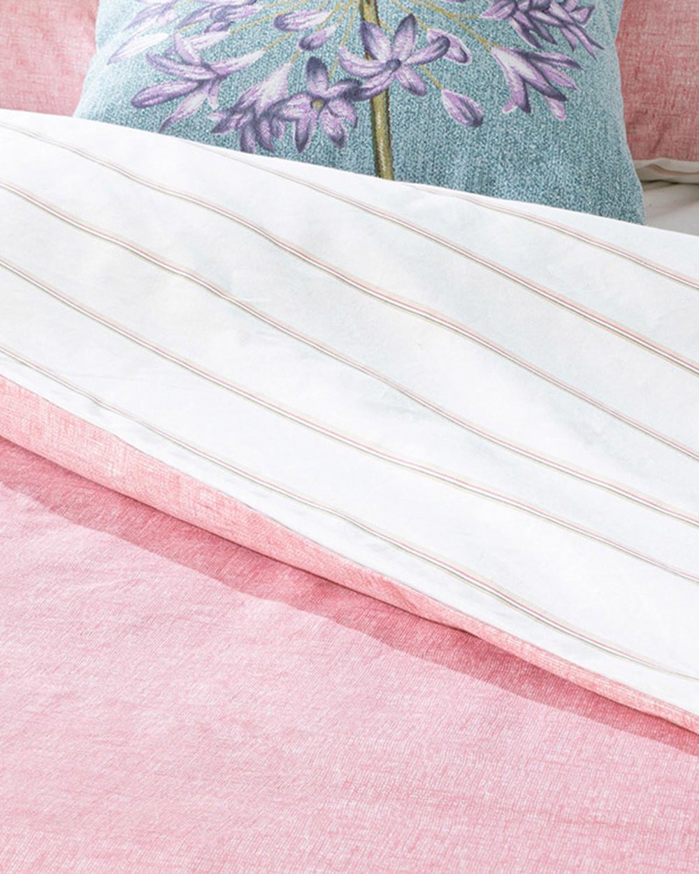 Textured Stripe Cu Bumbac Double Set Lenjerie De Pat 200x220 cm Roz