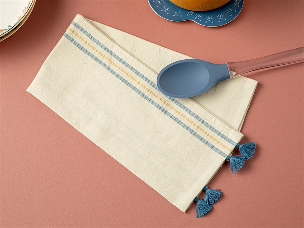 The Best Cotton Fringed Drying Cloth 40x60 cm Blue