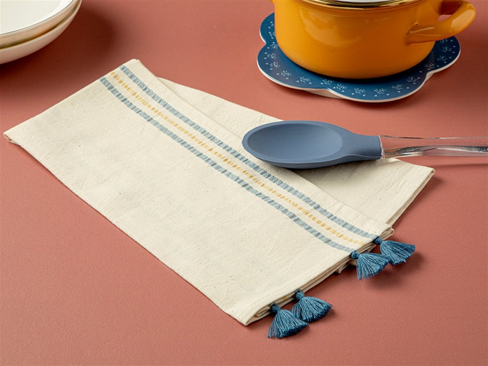 The Best Cotton Fringed Drying Cloth 40x60 cm Blue