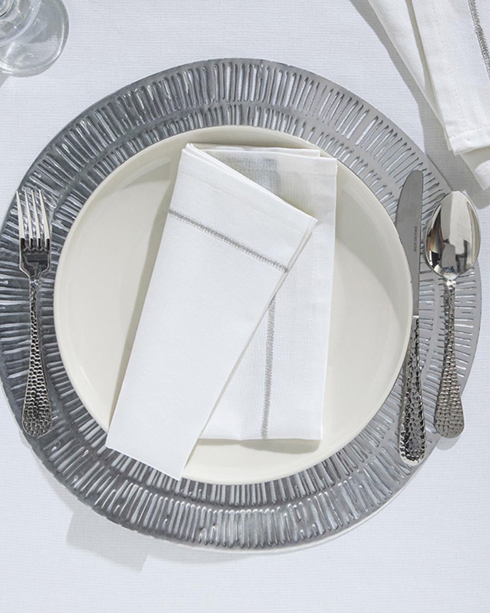 Torino Cotton 2 Set Guest Napkins 45x45 cm Silver.