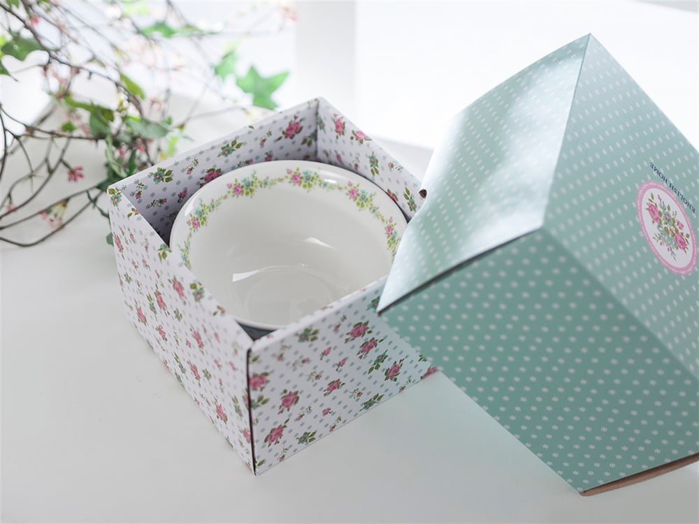 Rose And Lace Bone China 2 pcs Bowl 300 ml Pink