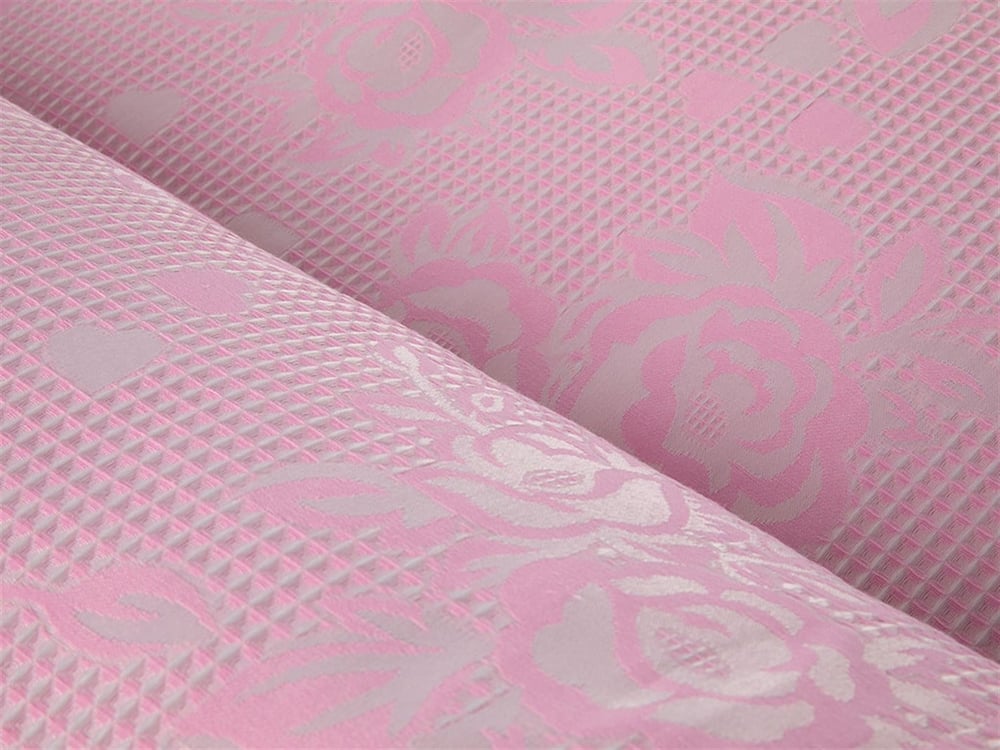 Trandafir inima  Jacard Persoană dublă  CUVERTURĂ 220x230 cm Roz