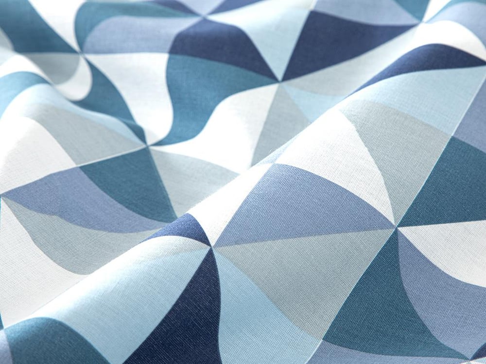 Trigon Cu Bumbac Small Single Set Lenjerie De Pat 140x200 cm Albastru - Gri