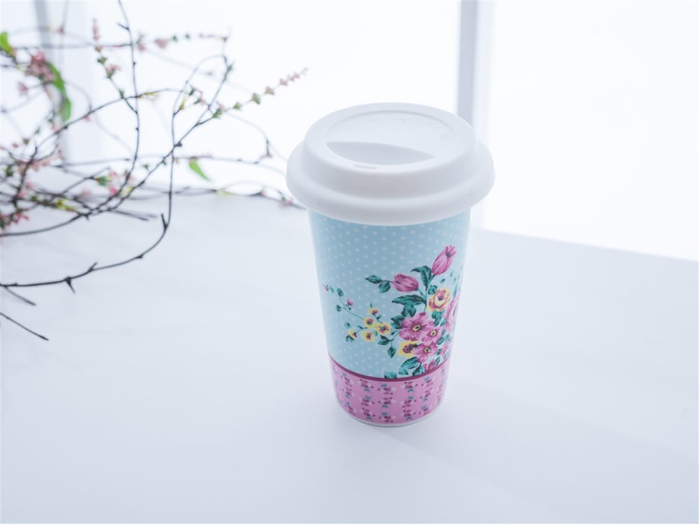Tulip Bone China Travel Mug . .
