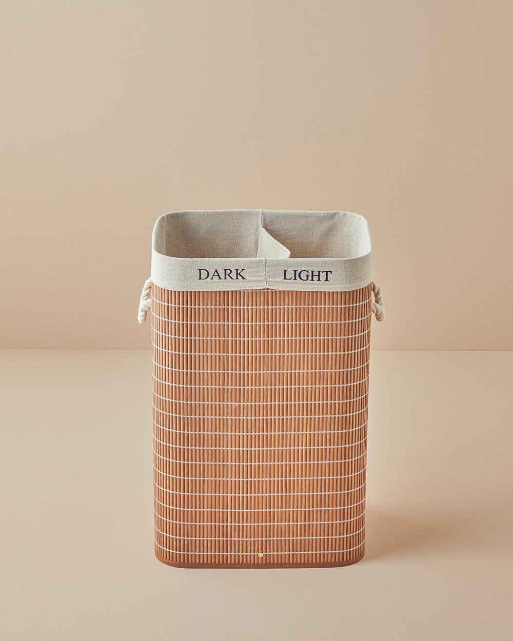 Urbann Bamboo Foldable Two-Compartment Laundry Basket 40x30x60 cm Brown