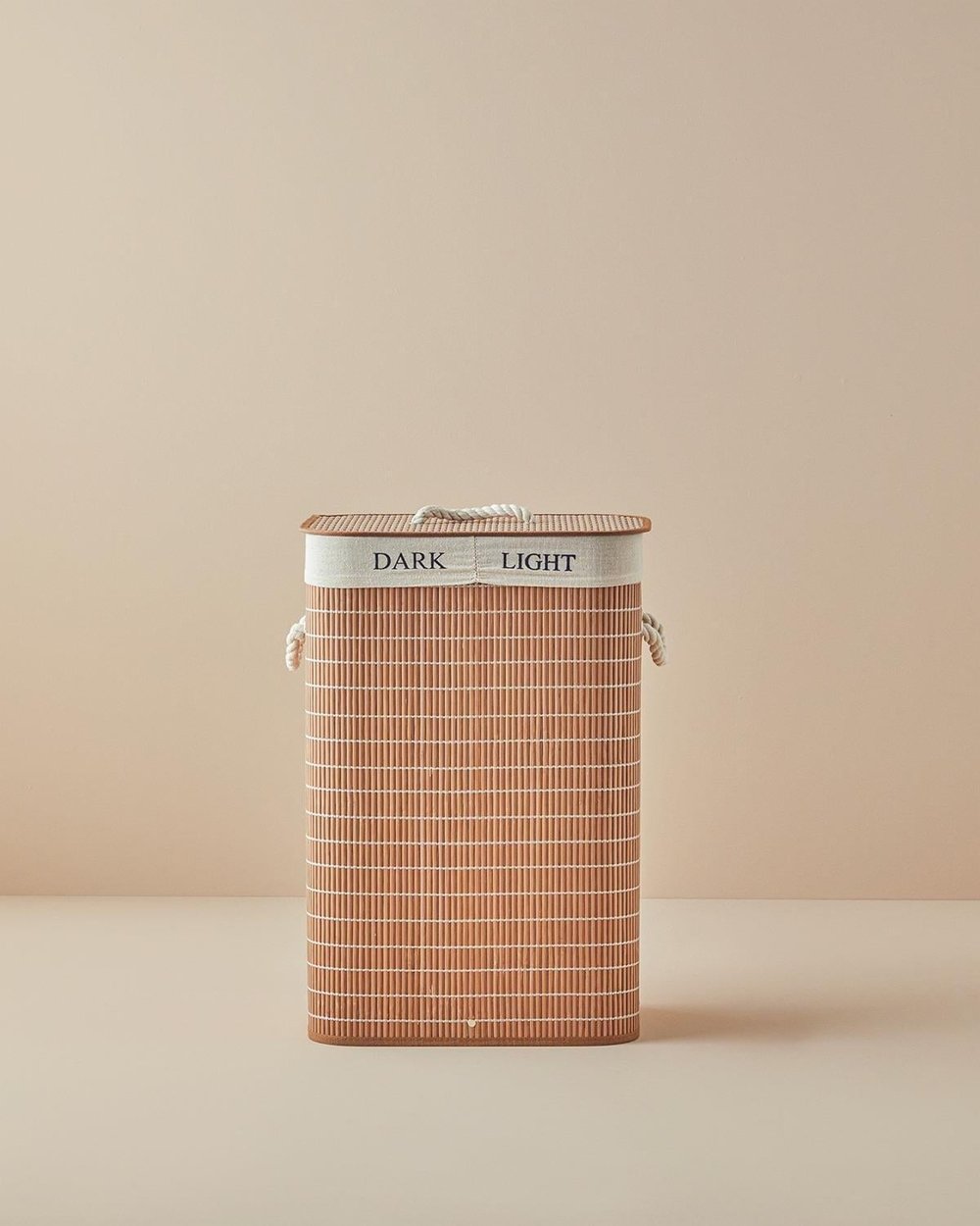 Urbann Bamboo Foldable Two-Compartment Laundry Basket 40x30x60 cm Brown