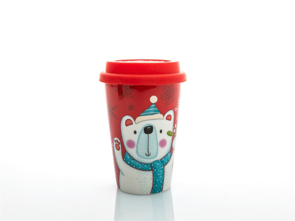 Bear Bone China Travel Mug 400 ml Red