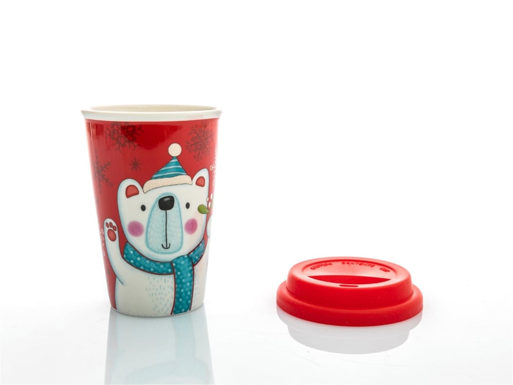 Bear Bone China Travel Mug 400 ml Red