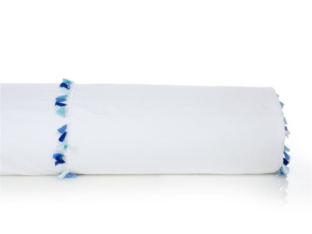 Valele ciucurilor Cu Bumbac Cu Ciucuri Double Lenjerie De Pat 200x220 cm Albastru