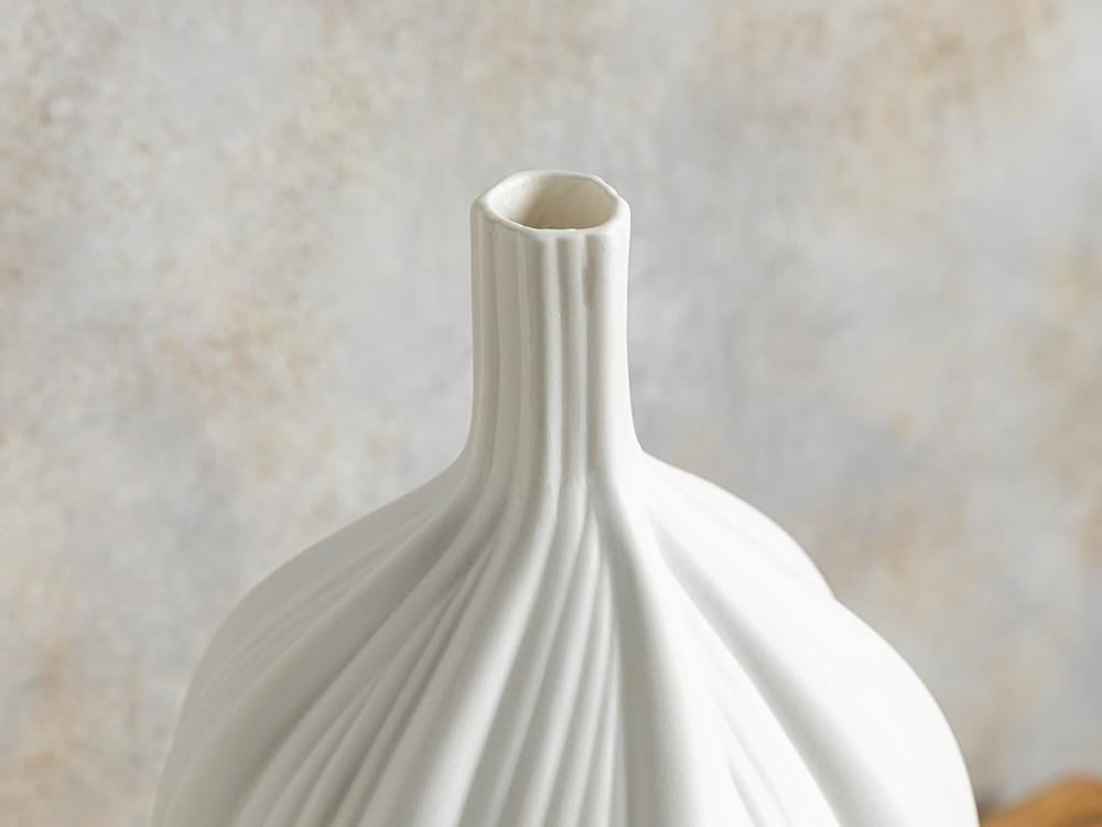 Vază, Wavy, ceramică, 15x15x35 cm, alb